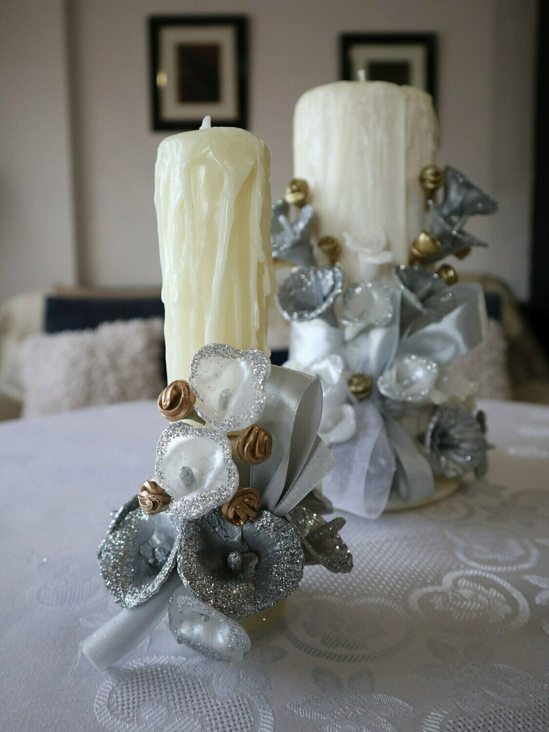 Centro de mesa White&Silver mini