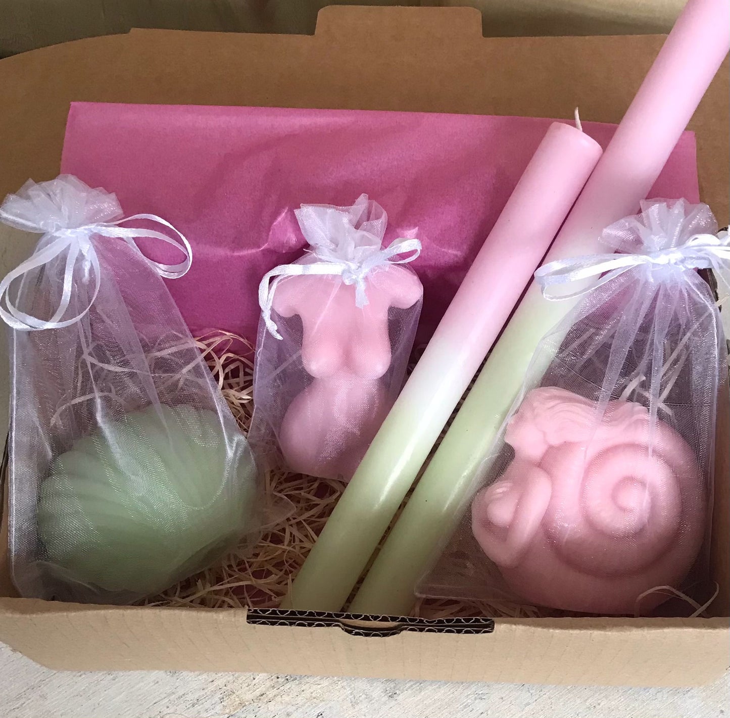 Pack green pink