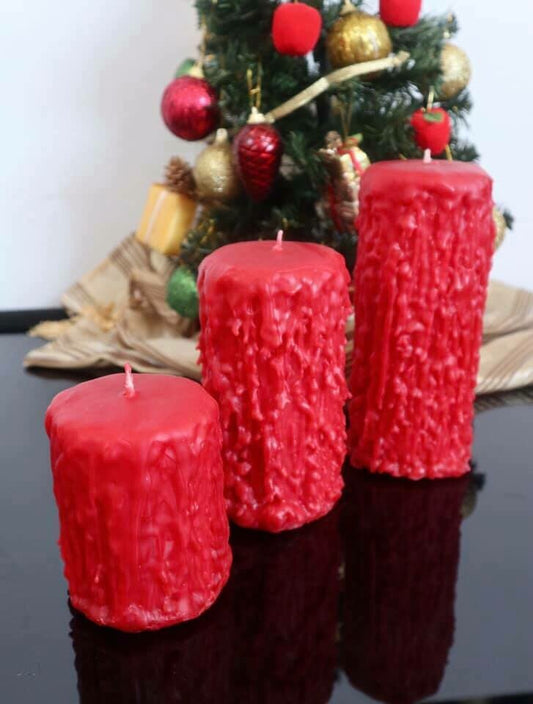 Vela goteada roja