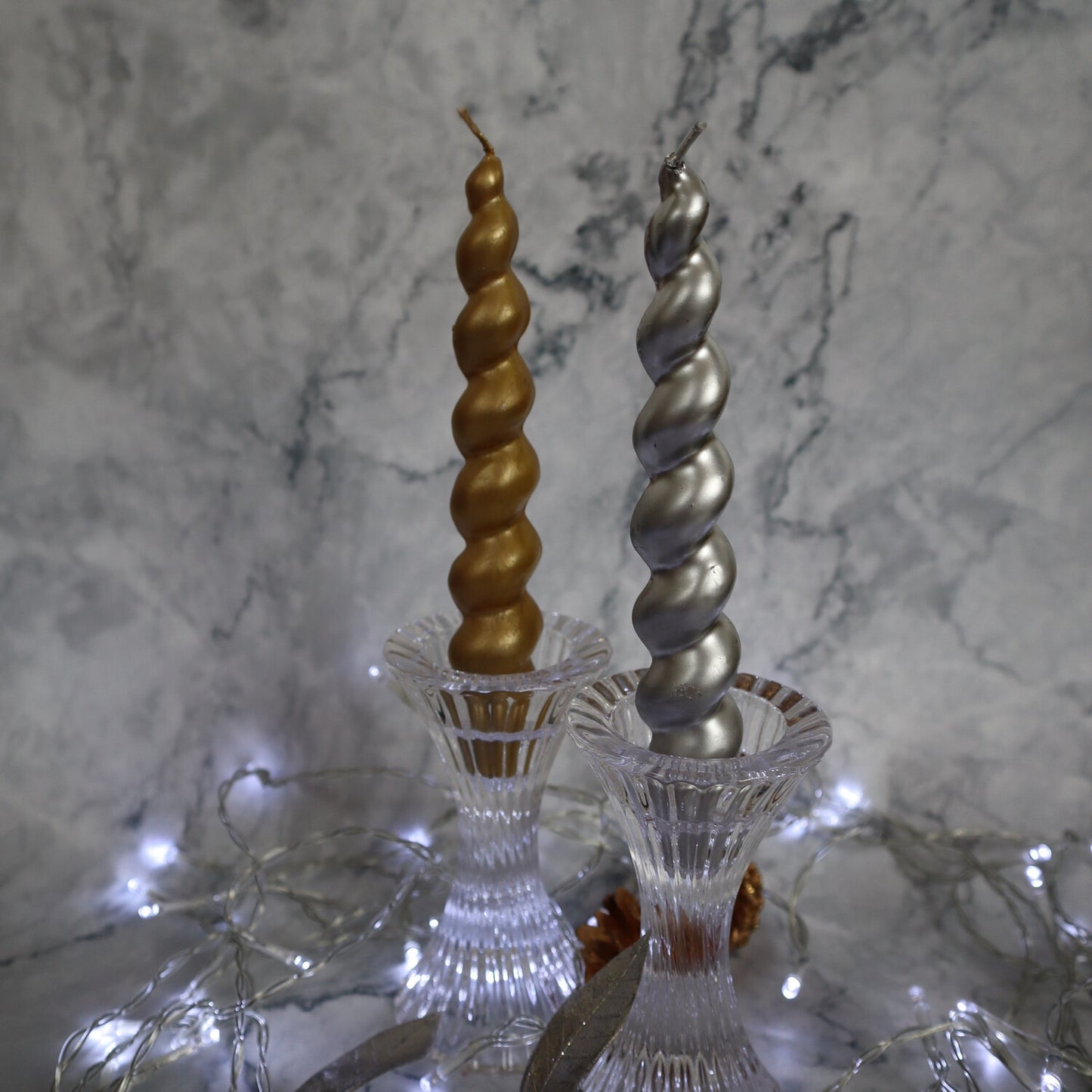 Velas para candelabros oro/plata