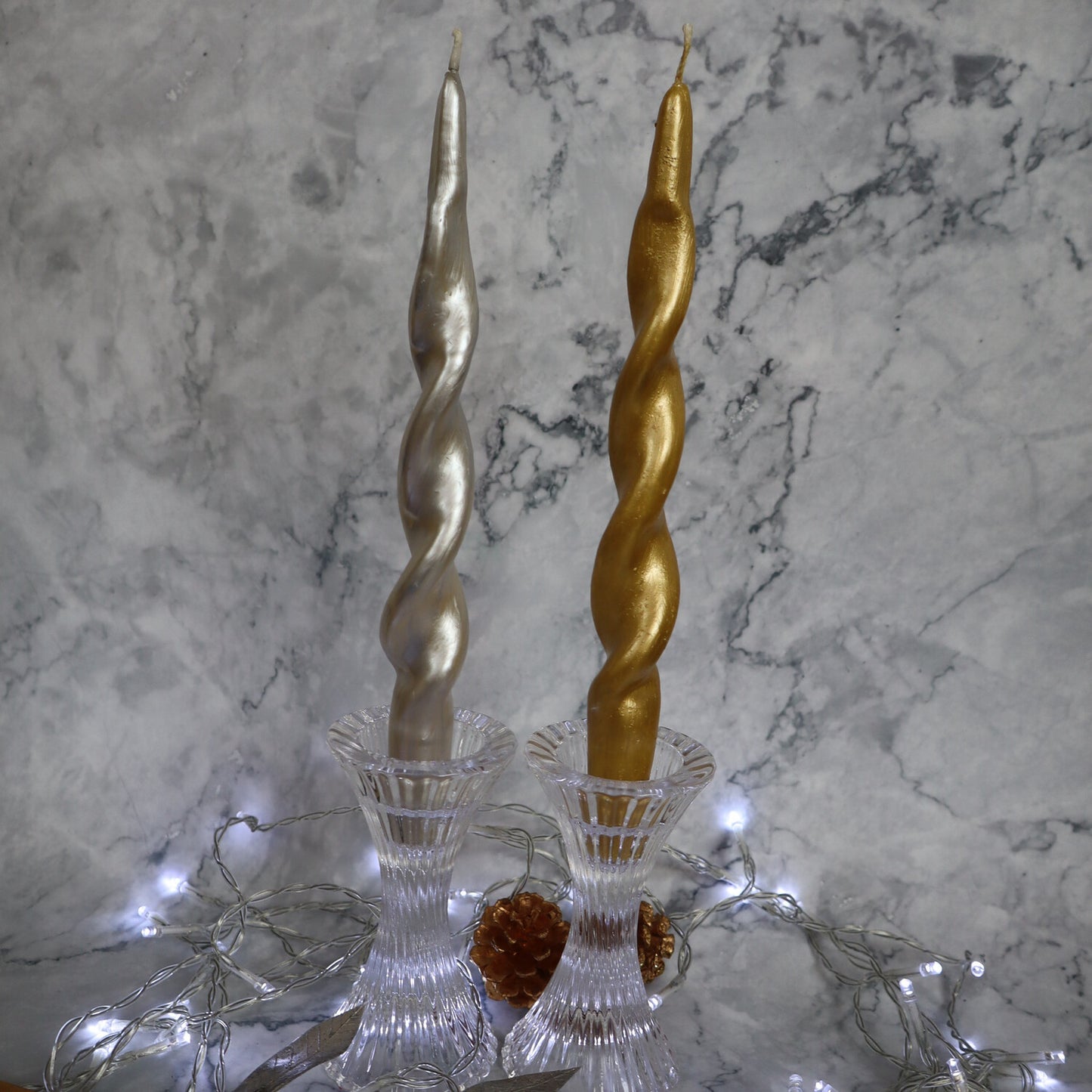 Velas para candelabros oro/plata