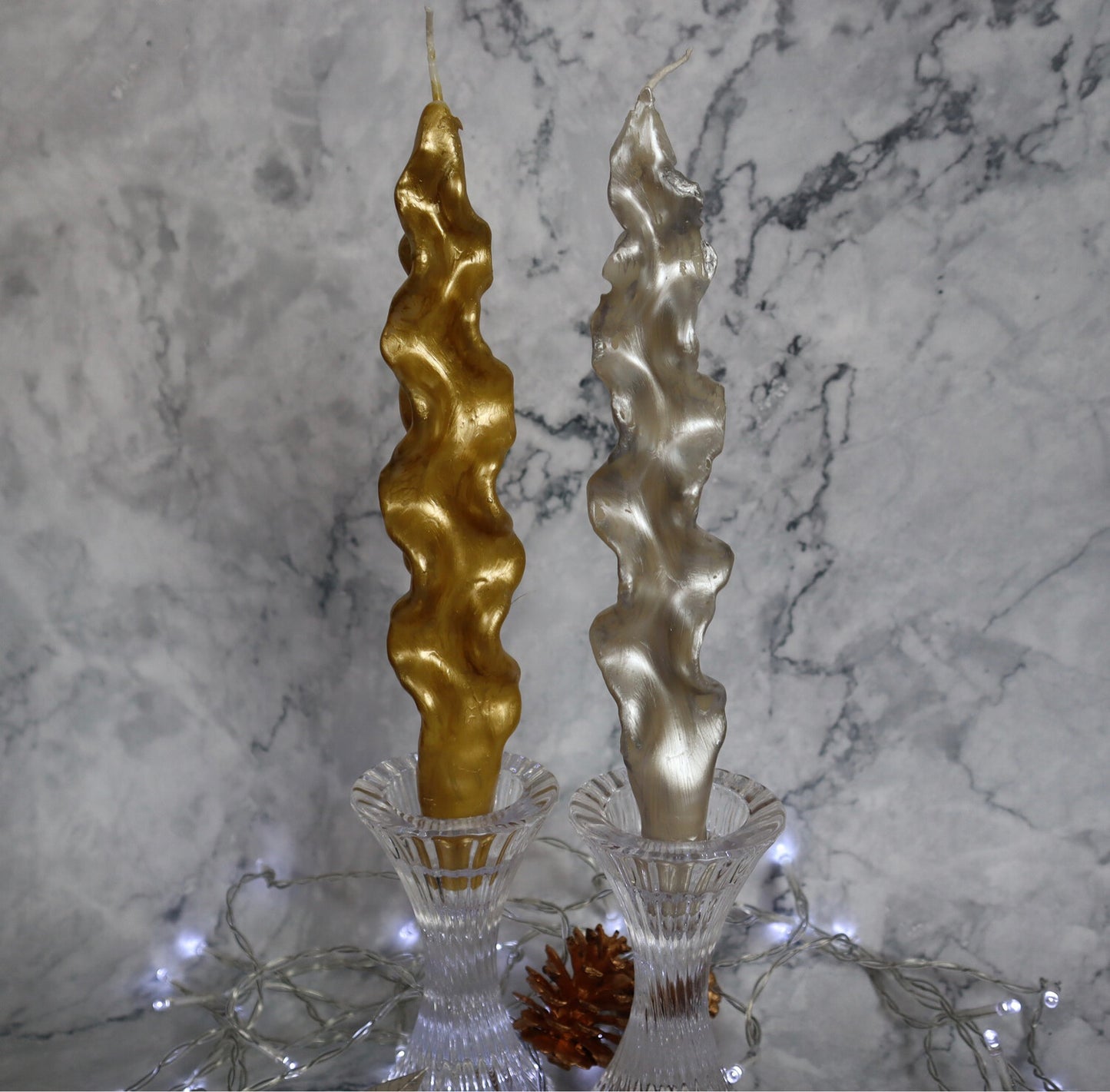 Velas para candelabros oro/plata