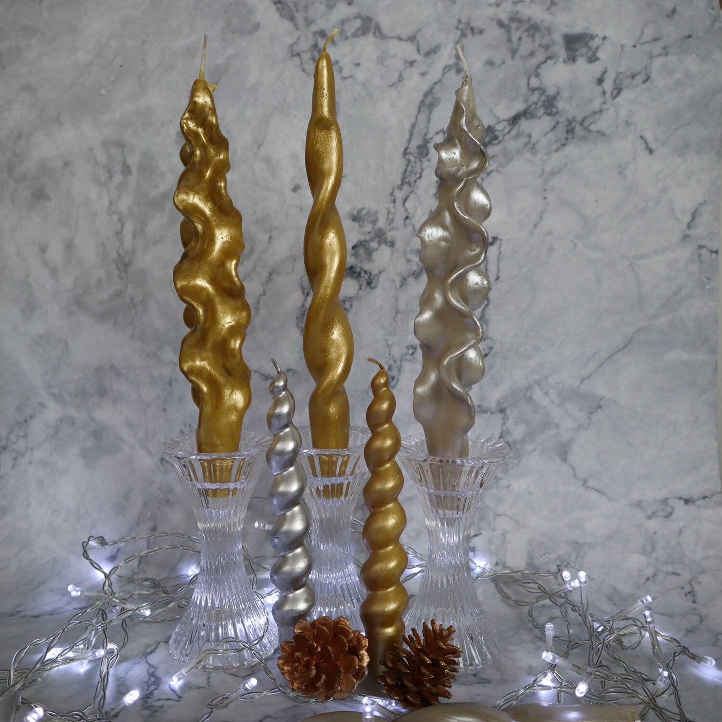 Velas para candelabros oro/plata